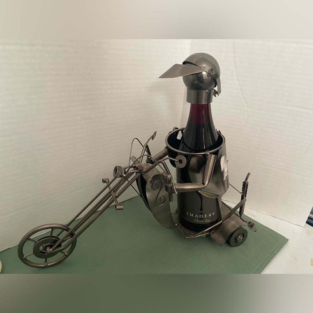 Metal Art  Wine Bottle Holder Chopper Motorcycle